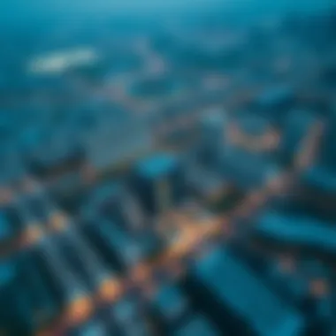 Aerial Perspective of Aldar Head Office Location Aerial shot highlighting the strategic location of Aldar Head Office