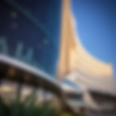 Close-up of the unique circular architecture of Aldar Head Office