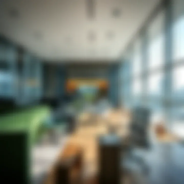 Interior design showcasing modern workspace within Aldar Head Office