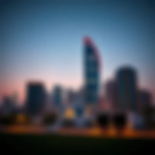Stunning view of Aldar Head Office against the Abu Dhabi skyline