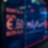 Currency exchange rates displayed on a digital screen