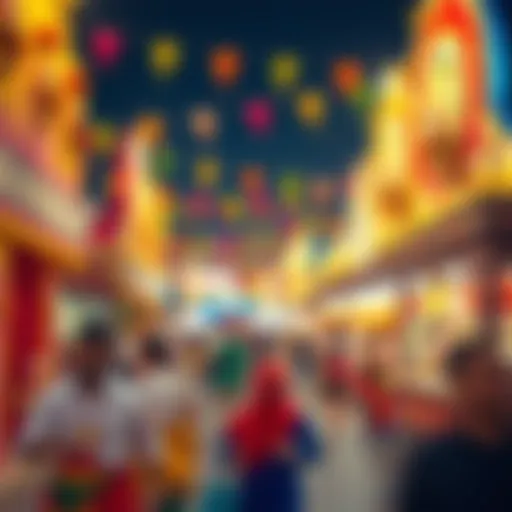 Colorful cultural festival display at Global Village