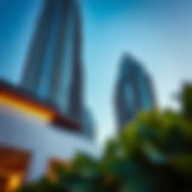 Modern Architectural Features of Safa Two Towers Architectural details of Safa Two Towers showcasing modern design