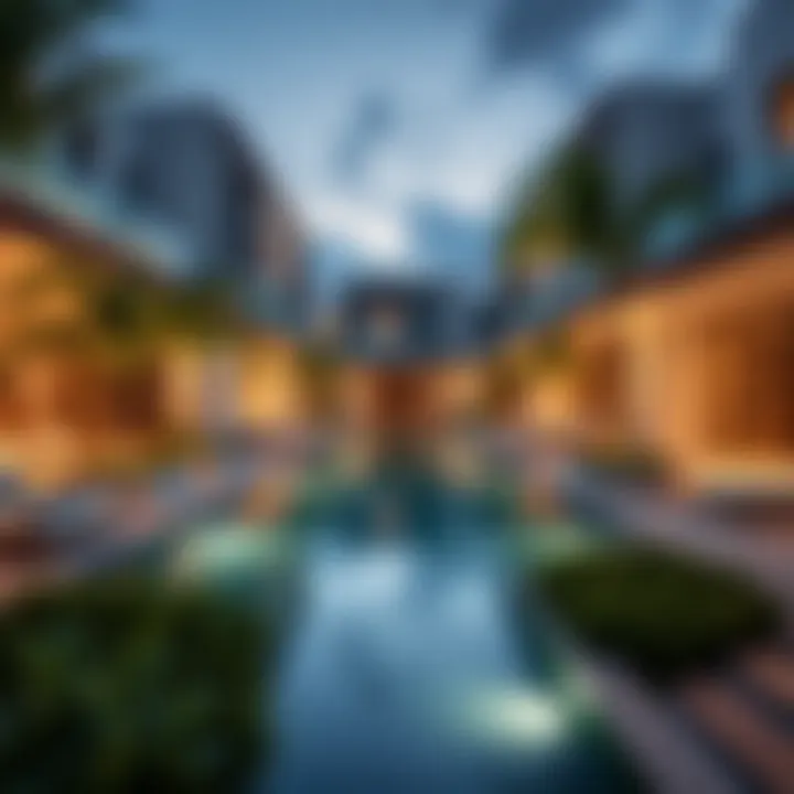 Architectural design features of Sobha Hartland Lagoon highlighting modern aesthetics