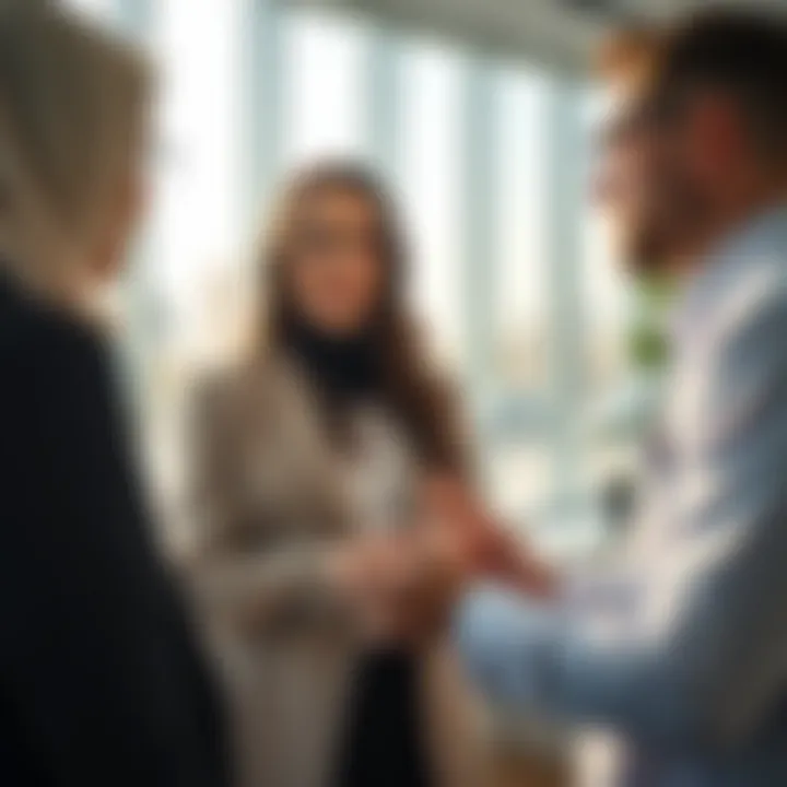 Real estate agent discussing property options with clients