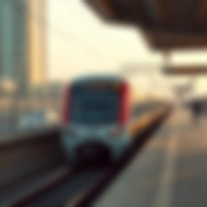 Dubai Metro train arriving at a station
