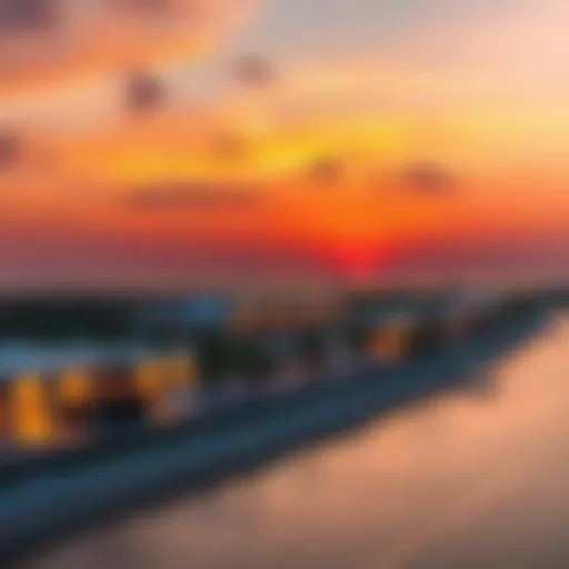 A panoramic view of Ain Dubai against a sunset sky