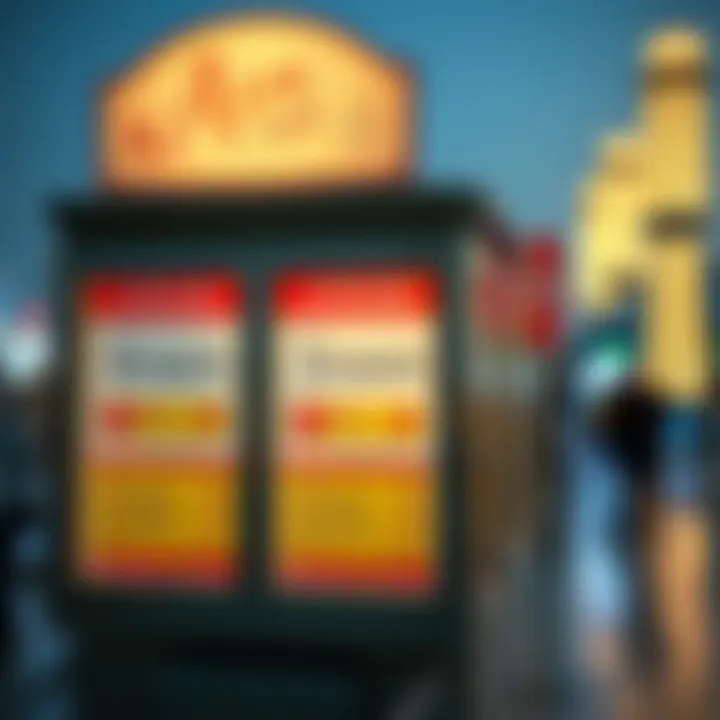 Close-up of Ain Dubai's ticket booth showcasing pricing details
