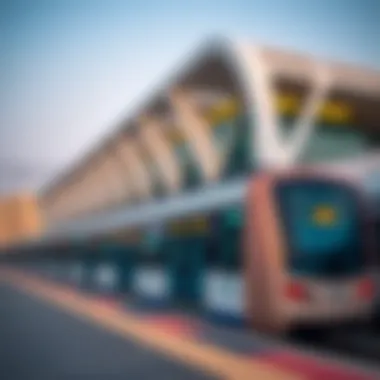Modern Architecture of Dubai Metro Station Dubai Metro station exterior showcasing modern architecture